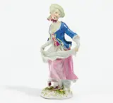 Tanzende Bäuerin by Meissen, Porzellan, farbig und gold staffiert, sold Jan 2020