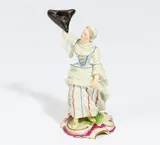Frankenthal, Dame mit Halskrause - Wohl Columbine aus der Commedia dell'Arte