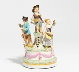 Meissen, Gruppe "Gärtnerkinder", Vor 1924, Porzellan, farbig und gold staffiert