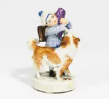 Knabe mit Hund und Schultüte by Meissen, Vor 1924, Porzellan, farbig staffiert, sold Nov 2019