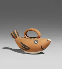Face by Pablo Picasso, 1955, Weißes Steingut, partiell schwarz und braun gefasst; ceramic, Madoura edition, sold Jun 2020
