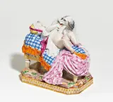 Gruppe "Sanftheit der Kindheit" by Meissen, 19. Jh, Porzellan, farbig und gold staffiert, sold May 2020