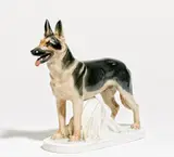 Schäferhund by Meissen, 1925-1934, Porzellan mit Unterglasurdekor, sold May 2020