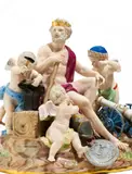 Große Allegorie "Das Feuer" by Meissen, 19. Jh, Porzellan, farbig und gold staffiert, sold May 2020