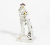 Schäfer by Meissen, Porzellan, sparsam farbig staffiert, sold Nov 2020