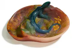 Vide Poche mit Eidechse auf Blütenzweigen by Amalric Walter, Um 1920er Jahre, sold Nov 2020