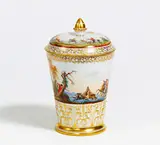 Meissen, Deckelbecher mit Jagdszene