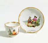 Fürstenberg, Tasse und Untertasse mit Singerien