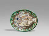 Black ground fish by Pablo Picasso, 1952, Weißes Steingut, farbig gefasst und partiell glasiert; ceramic, Madoura edition, sold Dec 2020