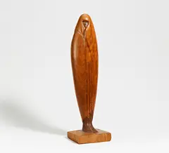 Céline Lepage, Femme de Marrakech, Entwurf 1921, Nussbaum geschnitzt