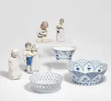 Royal Copenhagen, 4 Kinderfiguren, Porzellan mit farbigem Dekor