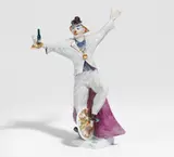 Meissen, Jongleur auf Einrad, Porzellan, farbiges Dekor