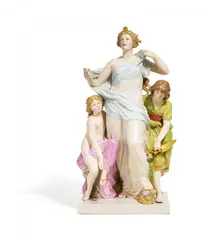 Meissen, Allegorie "Der Morgen", 19.Jh, Porzellan, farbig und gold staffiert