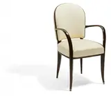 Jacques-Émile Ruhlmann, Stuhl "Salonicol", 1933-34, Makassar-Ebenholz massiv, versilberte Bronzeschuhe