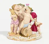 Allegorie "Die Vier Jahreszeiten" by Meissen, Vor 1924, Porzellan, farbig und gold staffiert, sold May 2022