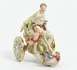 Meissen, Venus auf dem Wagen, 19.Jh, Porzellan, farbig und gold staffiert