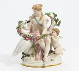 Meissen, Leda mit dem Schwan, Vor 1924, Porzellan, farbig und gold staffiert