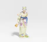 Meissen, Japanerin mit Glocke, Porzellan, farbig und gold staffiert