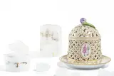 Royal Copenhagen, Große Eisglocke "Flora Danica", 1990, Porzellan, farbig und gold staffiert