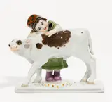 Kleines Mädchen mit Kalb by Meissen, Vor 1924, Porzellan, farbig staffiert, sold May 2022