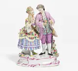 Galantes Paar by Meissen, Vor 1924, Porzellan, farbig und gold staffiert, sold May 2022