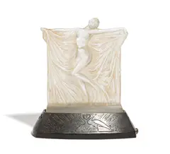 René Lalique, Frauenfigur "Thais", Um 1925, Farbloses, im Model geformtes und satiniertes Glas