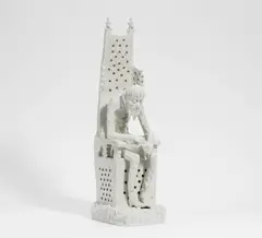 Schneider auf Thron by Meissen, 20.Jh, Porzellan, weiß, sold May 2022