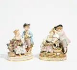 Allegorie "Der Frühling" und "Der Herbst" by Meissen, Vor 1924, Porzellan, farbig und gold staffiert, sold May 2022
