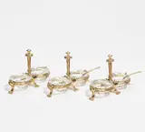 Christofle, Folge von drei Gewürzgefäßen, Ende 19. Jh, Silber, jeweils mit zwei Glaseinsätzen