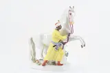Rossbändiger by Meissen, 20. Jh, Porzellan, farbig und gold staffiert, sold Nov 2022