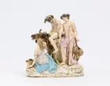 Gruppe "Trunkener Silen" by Meissen, 19. Jh, Porzellan, farbig und gold staffiert, sold Nov 2022
