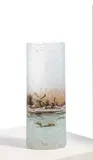 Cristallerie Daum, Ovale Vase mit Winterlandschaft und Windmühlen