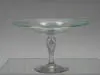 Compote by Alexander Joseph von Steuben, Green threading applied over clear crystal glass with controlled bubbles, sold May 2002