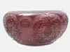 Alexander Joseph von Steuben, Plum Jade Bowl, Plum jade glass with acid cut back decoration of flowers and scrolls
