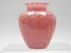 Cluthra Vase by Alexander Joseph von Steuben, Pink cluthra glass with all over bubbles, urn shaped, ground pontil, sold May 2002