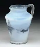 Daum, Mini Pitcher, Decorated with an opalescent background featuring black enameled Dutch scene