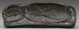 Tiffany Studios, Mosaic Pentray, Rare model with inlaid blue decorated Favrile glass