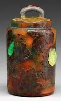 Cameo & Applied Covered Jar by Daum, sold Nov 2008