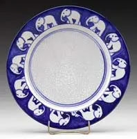 Dedham, Pottery ‘Elephant and Baby’ Pattern Plate