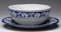 Dedham, Pottery Bowl and Plate