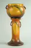 Roseville, Pottery Two-Part Jardiniere on Stand in the Pine Cone Pattern, Two twig handles with pine cone decoration