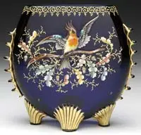 Decorated Parrot Vase by Mary Moser, sold Jun 2012