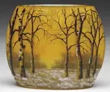 Daum, Winter Scene Pillow Vase