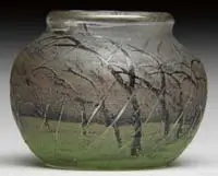 French Cameo Miniature Rain Scene Vase by Daum, sold Jun 2012