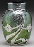 Loetz, Silver Overlay Titania Vase