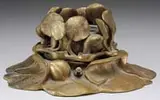 Lily Lamp Base Parts by Tiffany Studios, Two gold dore bronze Tiffany lily base parts, sold Jun 2012