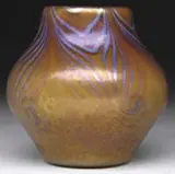 Brown Aurene Decorated Vase by Alexander Joseph von Steuben, sold Dec 2011