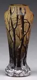 Daum, Miniature Vase, Black spotted enameled top rim
