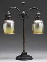 Adjustable Double Student Lamp by Tiffany Studios, sold Dec 2011