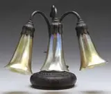 3-Light Lily Piano Lamp by Tiffany Studios, sold Dec 2011